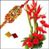 Designer Rakhi (single Rakhi) with Flower Basket - Click here to View more details about this Product